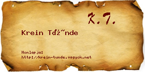 Krein Tünde névjegykártya