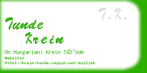 tunde krein business card
